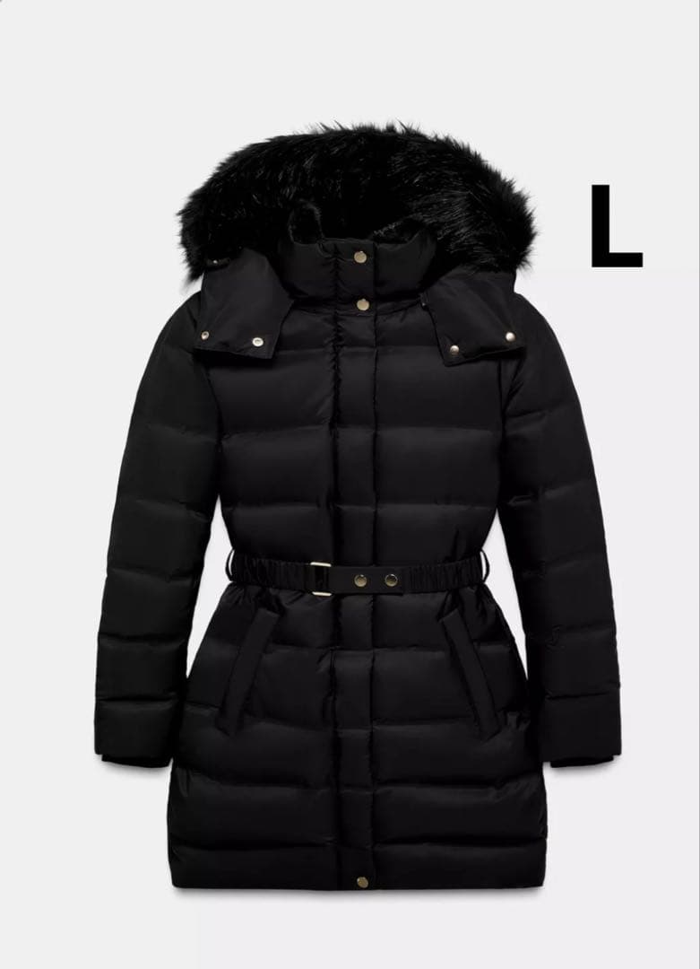 ZARA ザラ　撥水ウィンドブレーカーフード付きダウンジャケット　新品、未使用