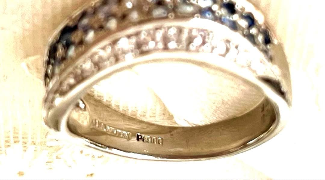 ランバン LANVIN サファイア・ダイヤリング15号 Pt900