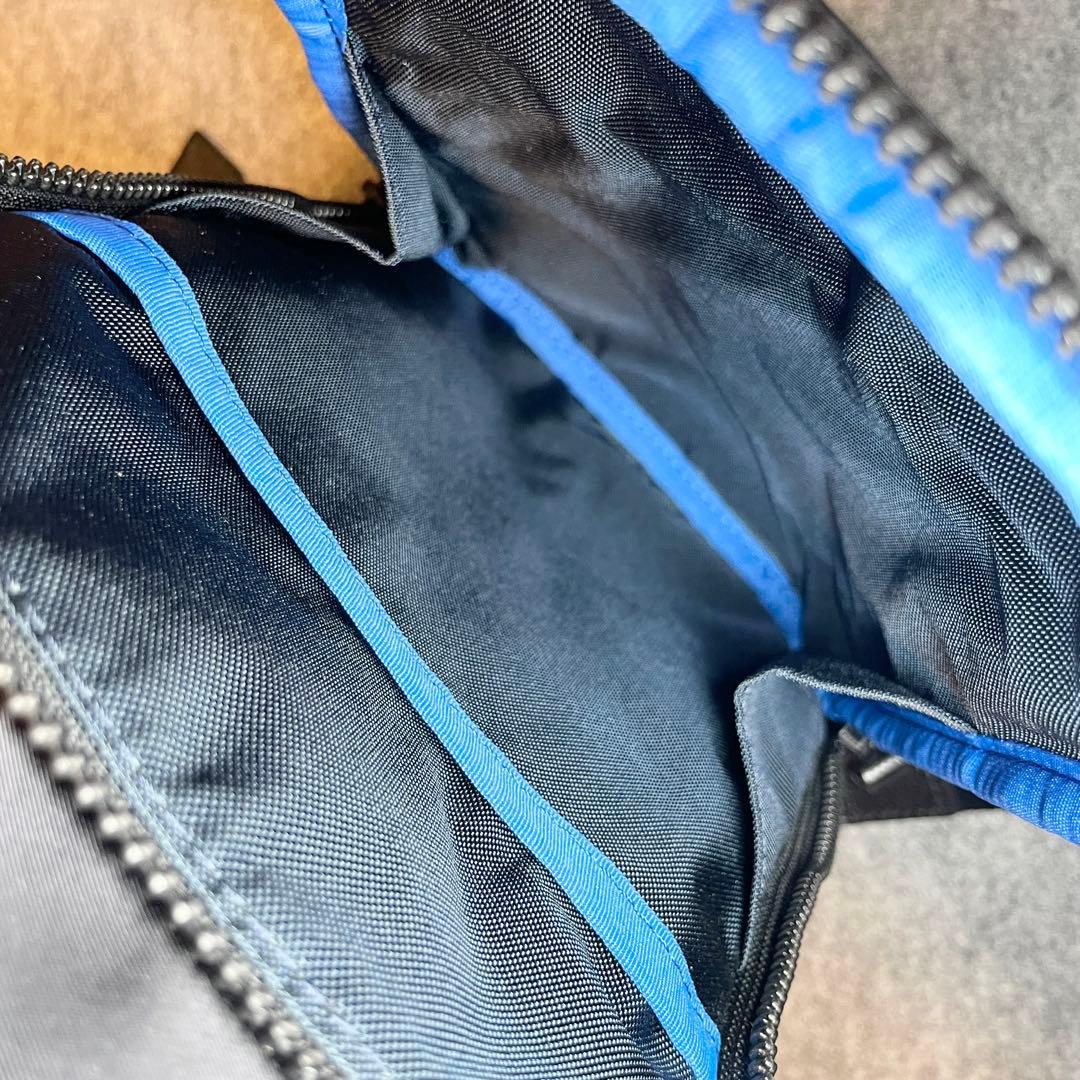 【未使用級】　ランバンオンブルー　ボディバッグ　レザー×ナイロン　黒