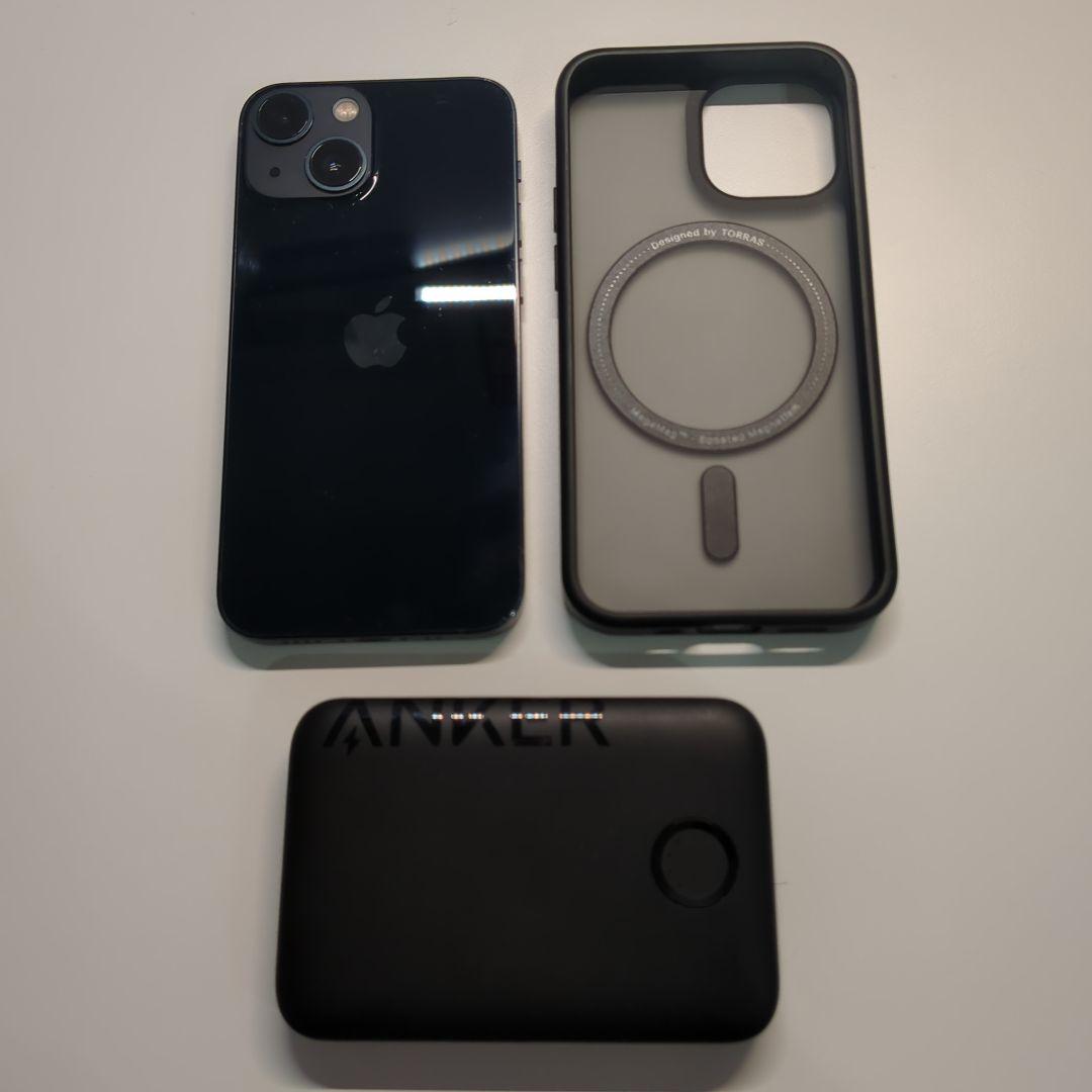 iPhone 13 mini 256GB Ankerモバブ＆TORRASケース付
