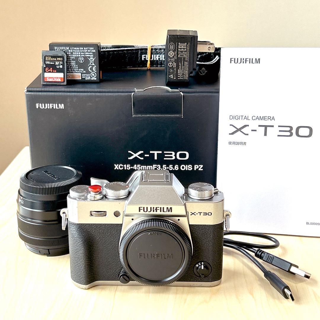 FUJIFILM X-T30 シルバー XC15-45mmレンズ・64Gカード付