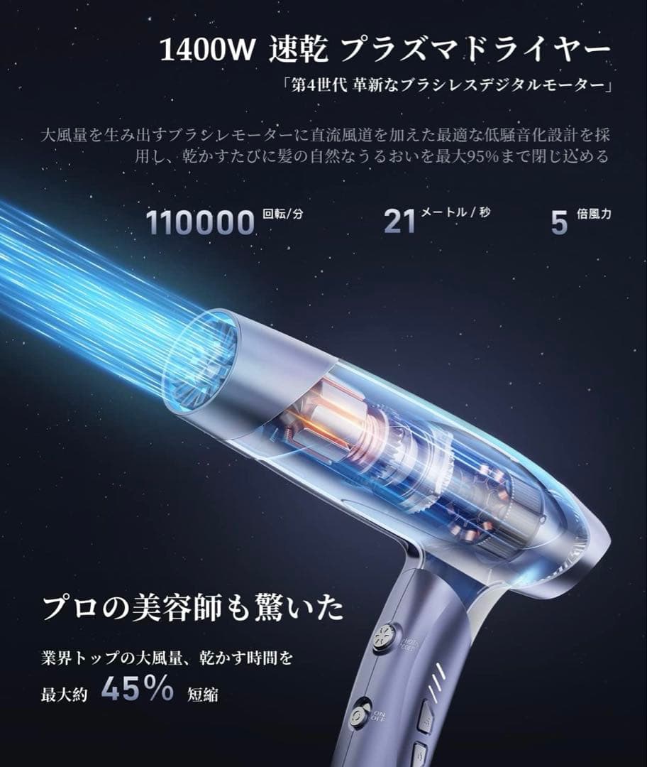 【未使用】llano 速乾型プラズマドライヤー