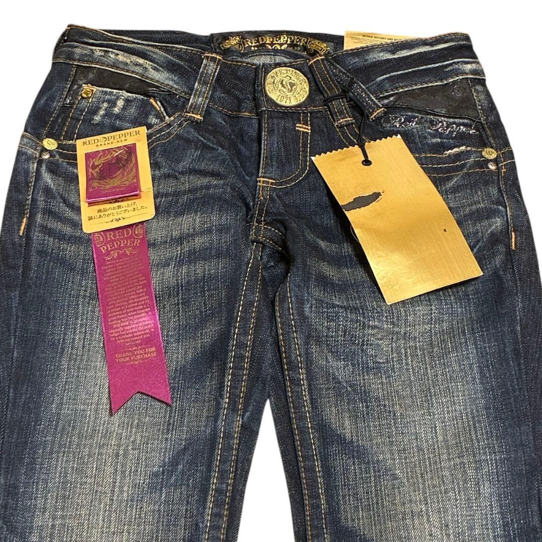 RED PEPPER レッドペッパー フレアデニム 24 刺繍 ジップ Y2K