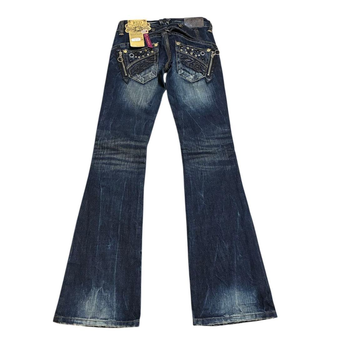 RED PEPPER レッドペッパー フレアデニム 24 刺繍 ジップ Y2K