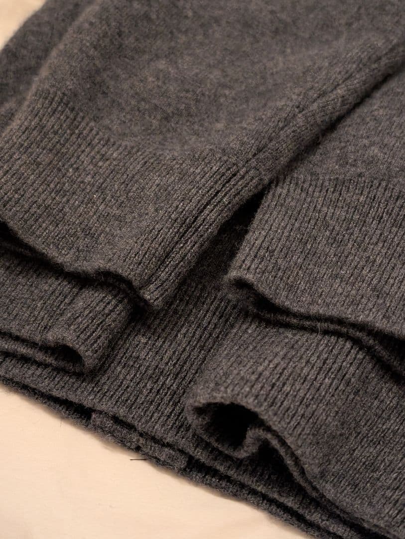 カシミヤ100% ジップアップニットカーディガン ダークグレー