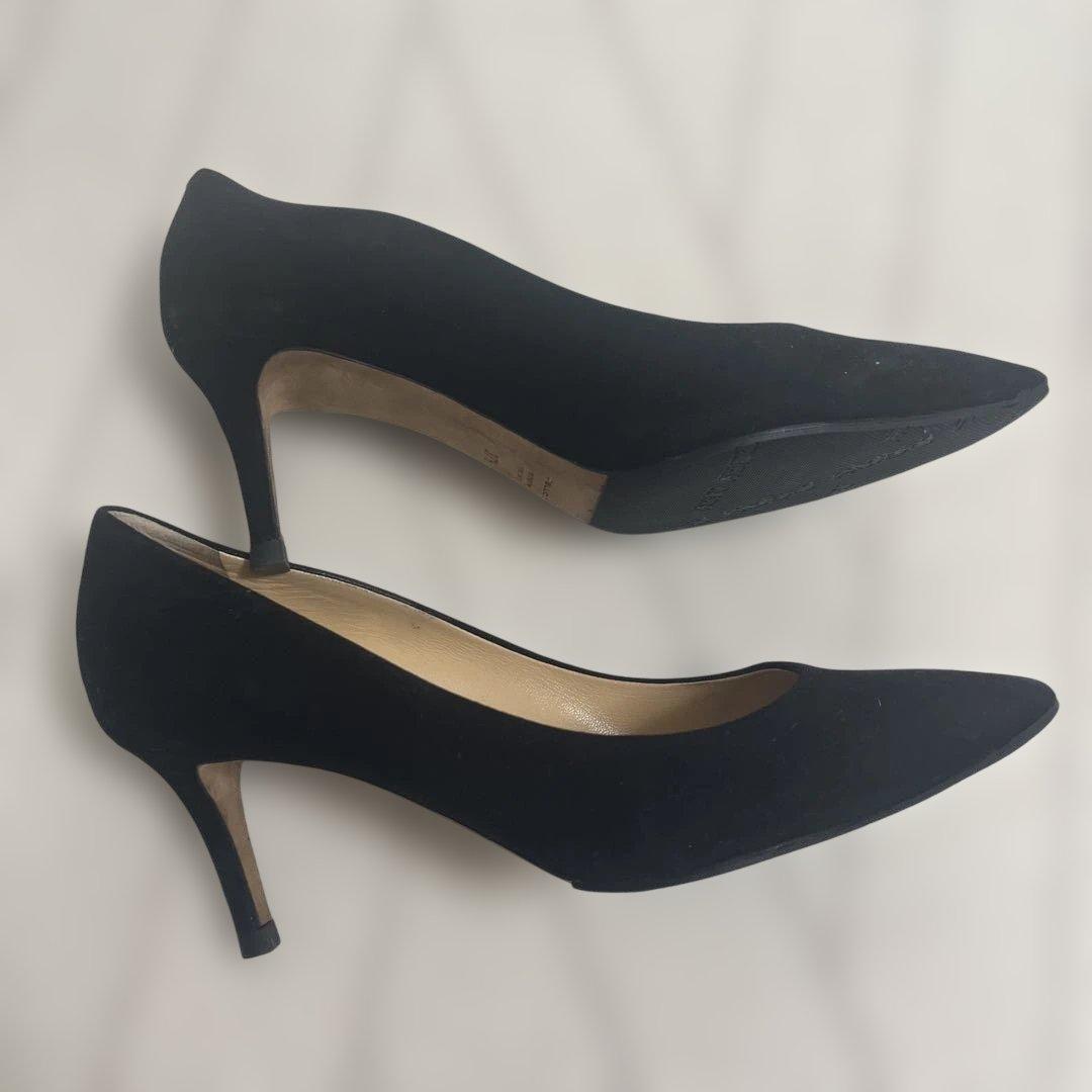 ペリーコ　スエード　ブラック　ヒール　37 1/2