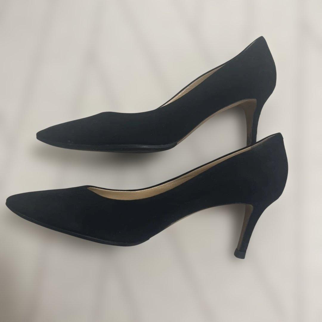 ペリーコ　スエード　ブラック　ヒール　37 1/2