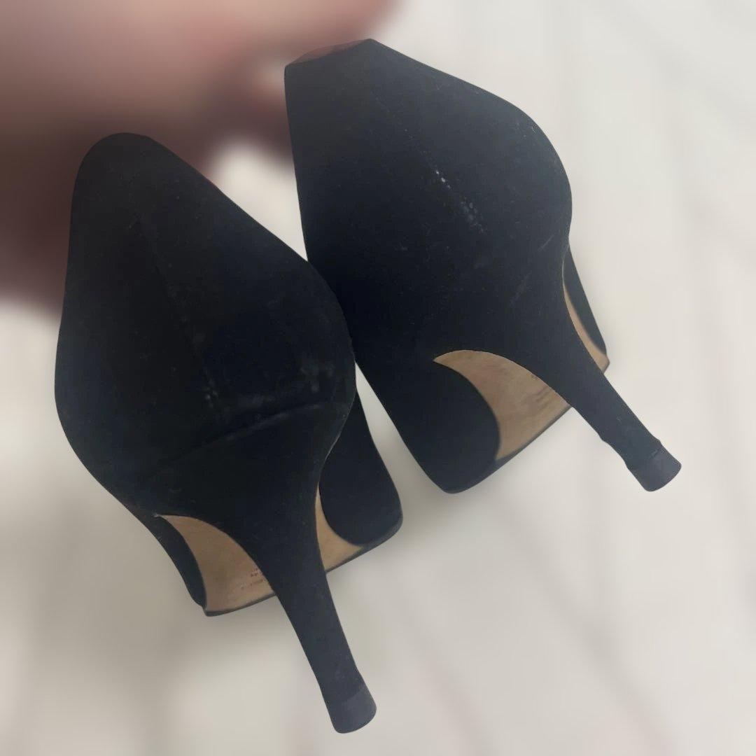 ペリーコ　スエード　ブラック　ヒール　37 1/2