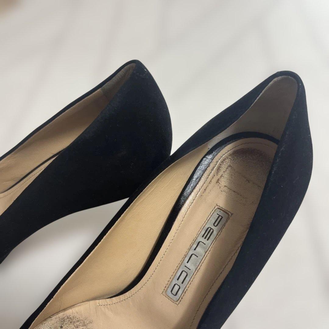 ペリーコ　スエード　ブラック　ヒール　37 1/2