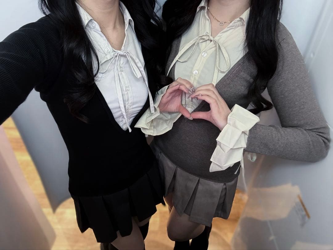 Darich シャツドッキングプリーツミニワンピース ブラック