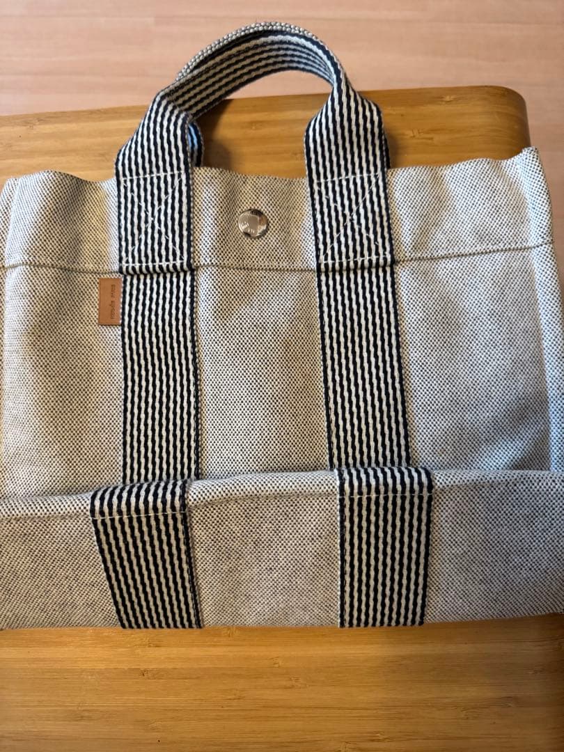 エルメス　ストライプハンドル トートバッグ