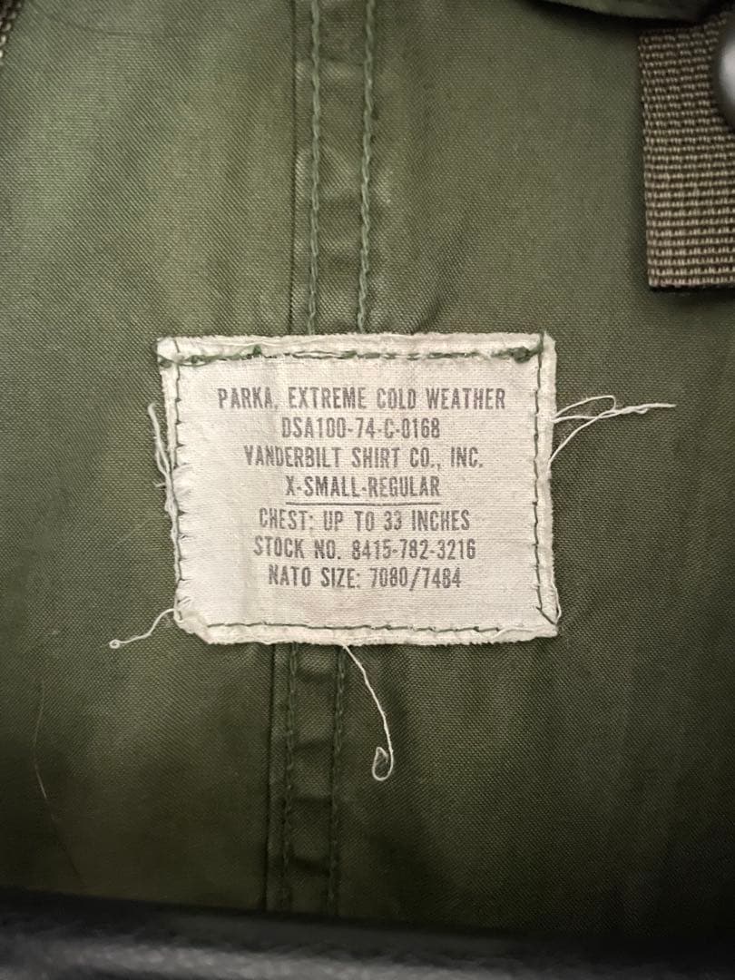 XSサイズ M-65フィッシュテール 70s 米軍実物 シェルのみ