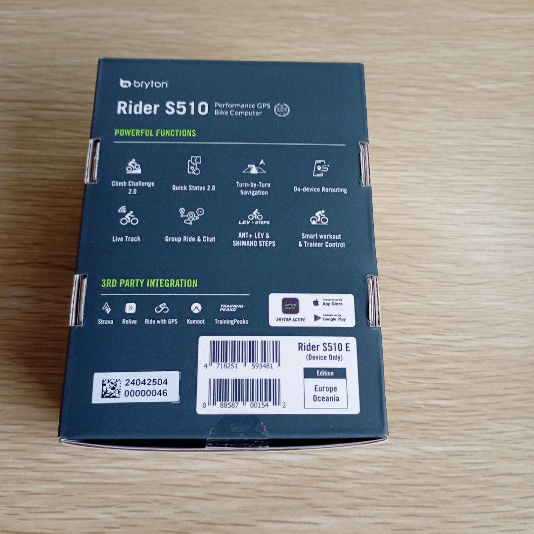 bryton Rider S510　センサー無し　Garminマウント用爪付