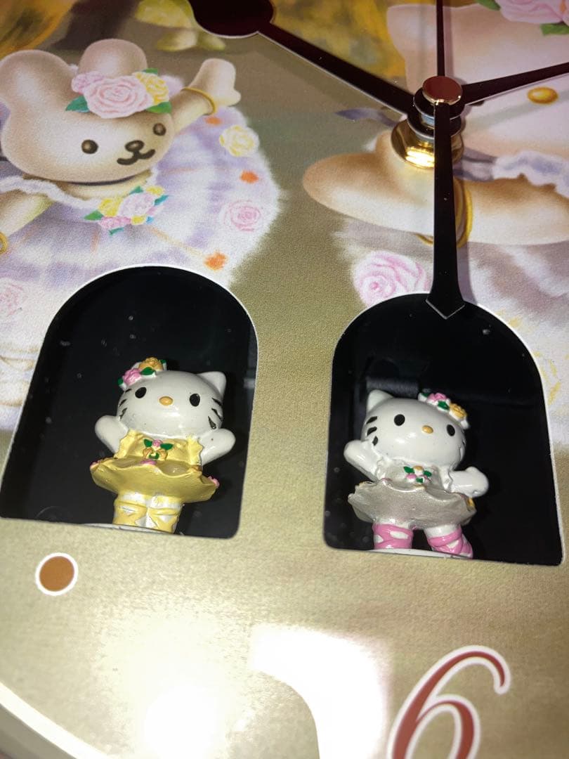 【中古品】ハローキティ からくり時計　バレリーナ