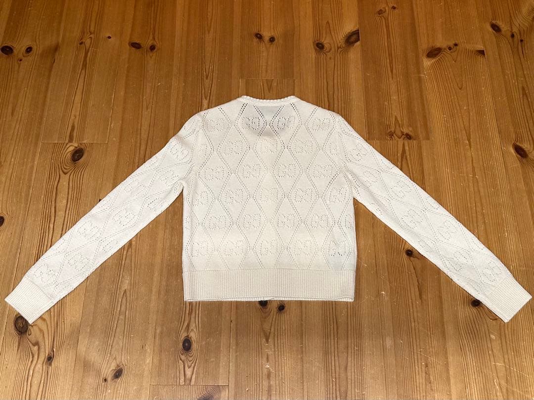 GUCCI ホワイト レース編み カーディガン