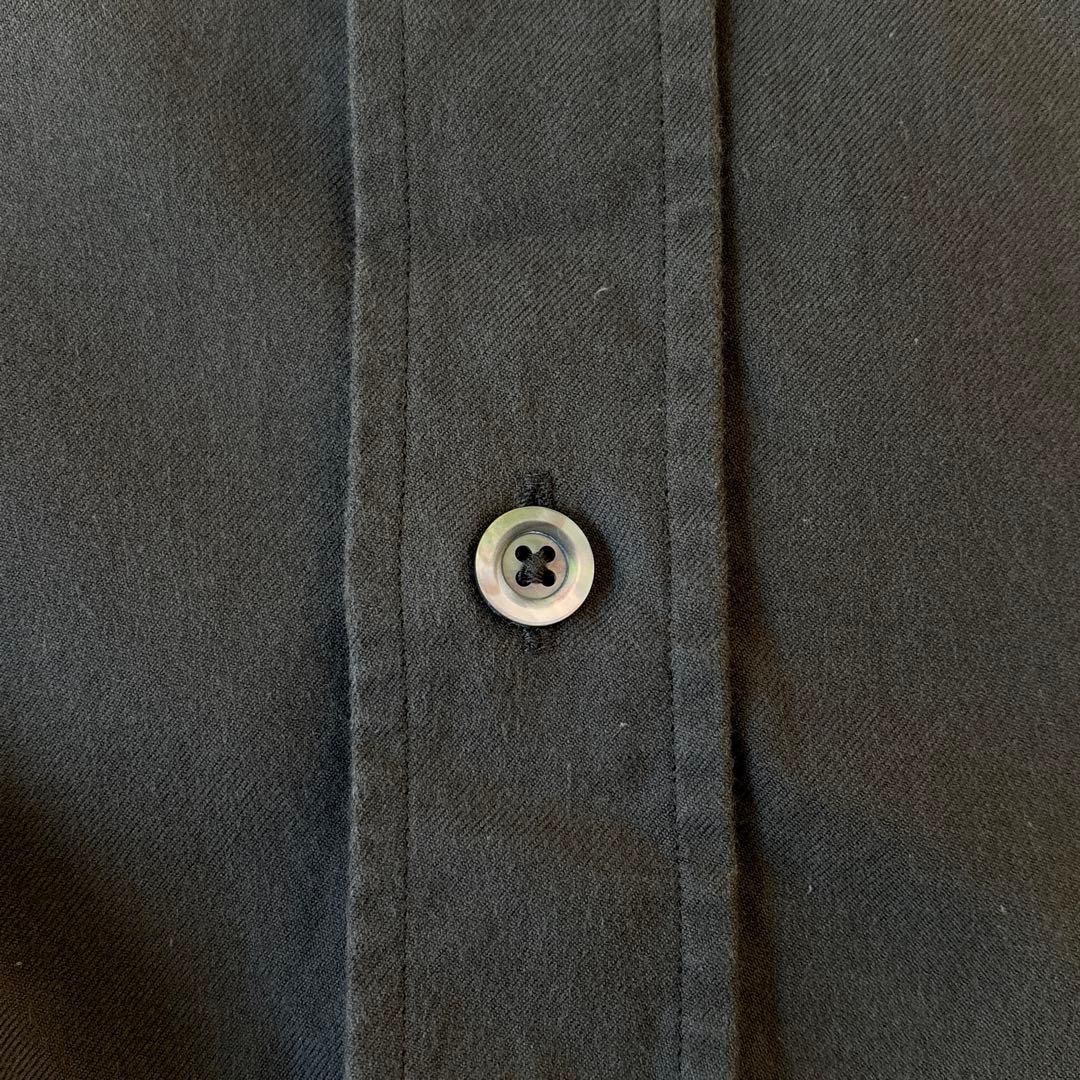 マーガレットハウエル メンズ L 起毛感 コットン バンドカラーシャツ カーキ