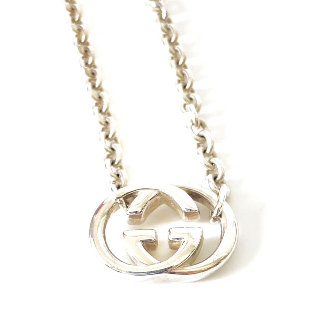 GUCCI グッチ インターロッキング GG チェーンネックレス　シルバー