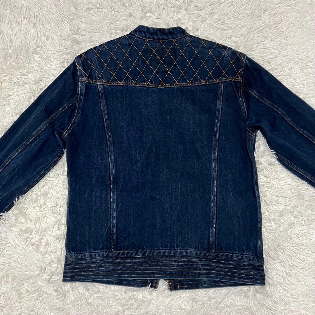 児島ジーンズ デニムジャケット シングルライダースジャケット XLサイズ