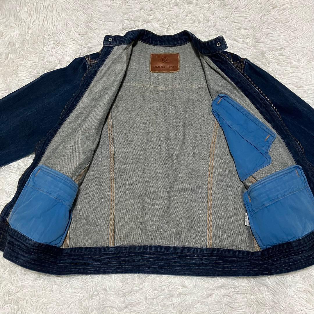 児島ジーンズ デニムジャケット シングルライダースジャケット XLサイズ