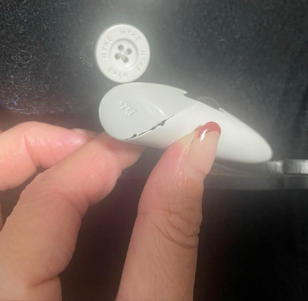 HYKEハイク ダッフルコート白トグル サイズ3ロングコートブラック黒フード付