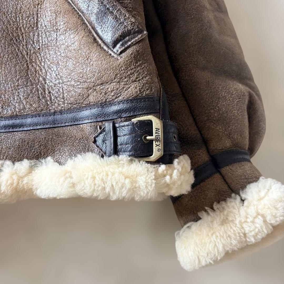 AVREX/B03/38サイズ/AC-17755/ブラウン/ボア/ムートン