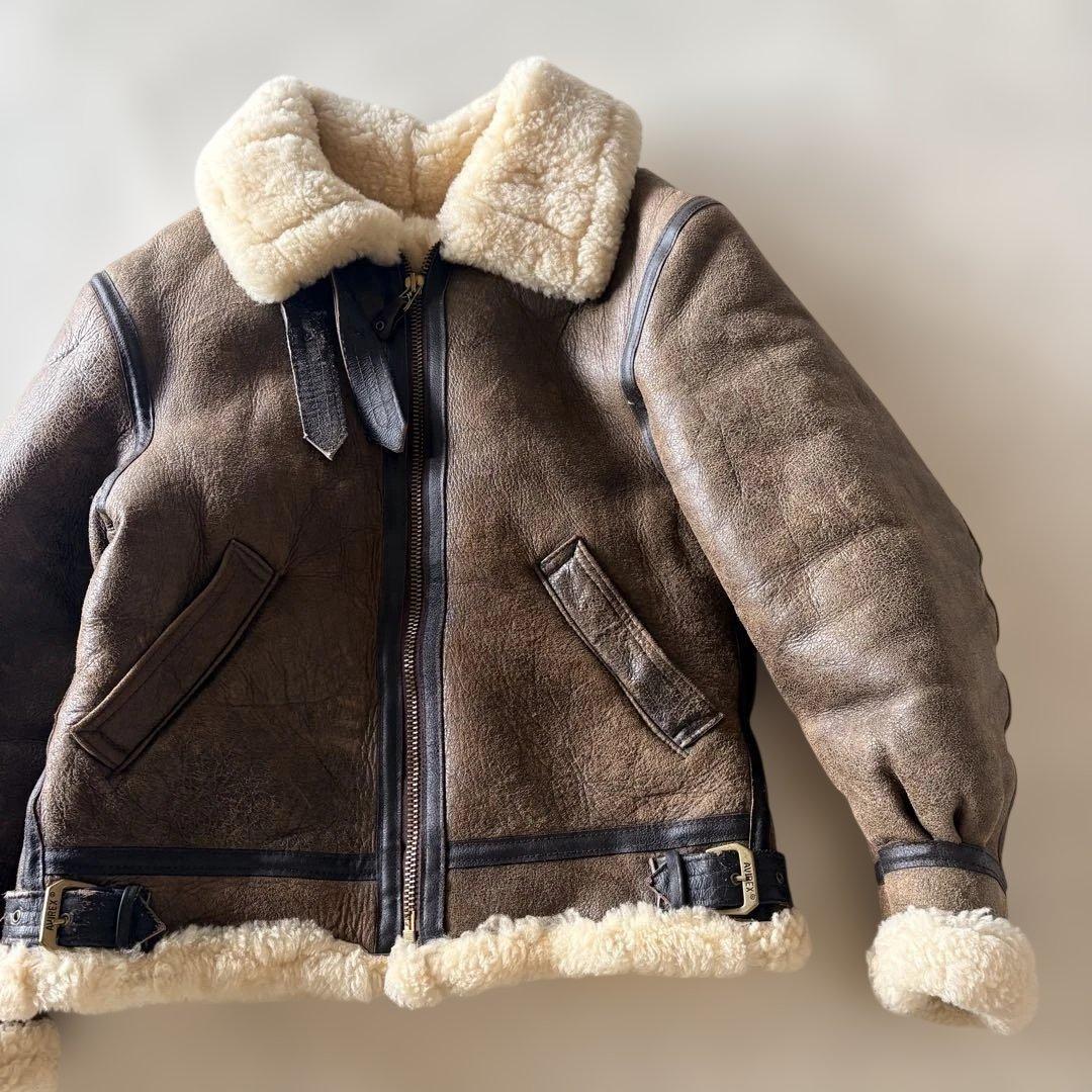 AVREX/B03/38サイズ/AC-17755/ブラウン/ボア/ムートン