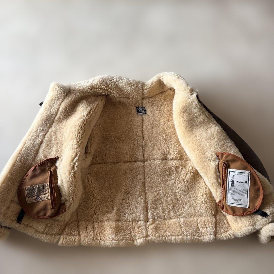 AVREX/B03/38サイズ/AC-17755/ブラウン/ボア/ムートン