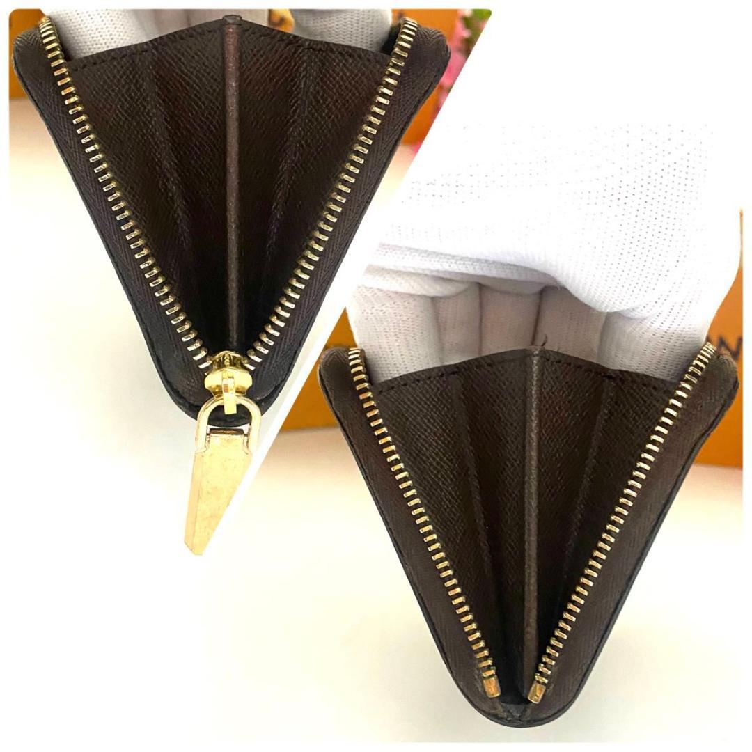 ルイ ヴィトン◎ダミエ パース エベヌ ラウンドファスナー 小銭入れ 茶色