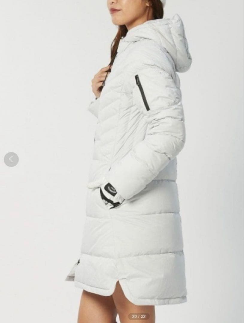 未使用✨FILAGOLFライトグレー ロングダウンジャケット L タイトフィット