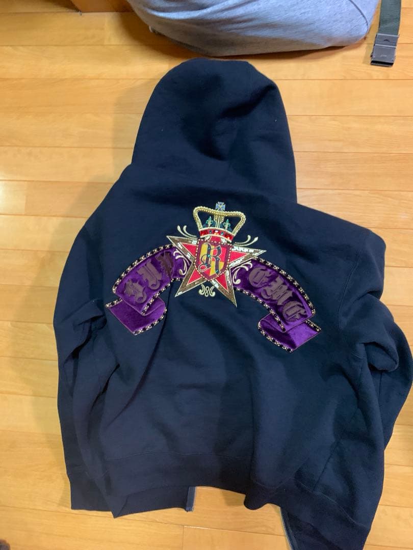 Supreme Crest Zip Up Hooded 黒　BLACK L