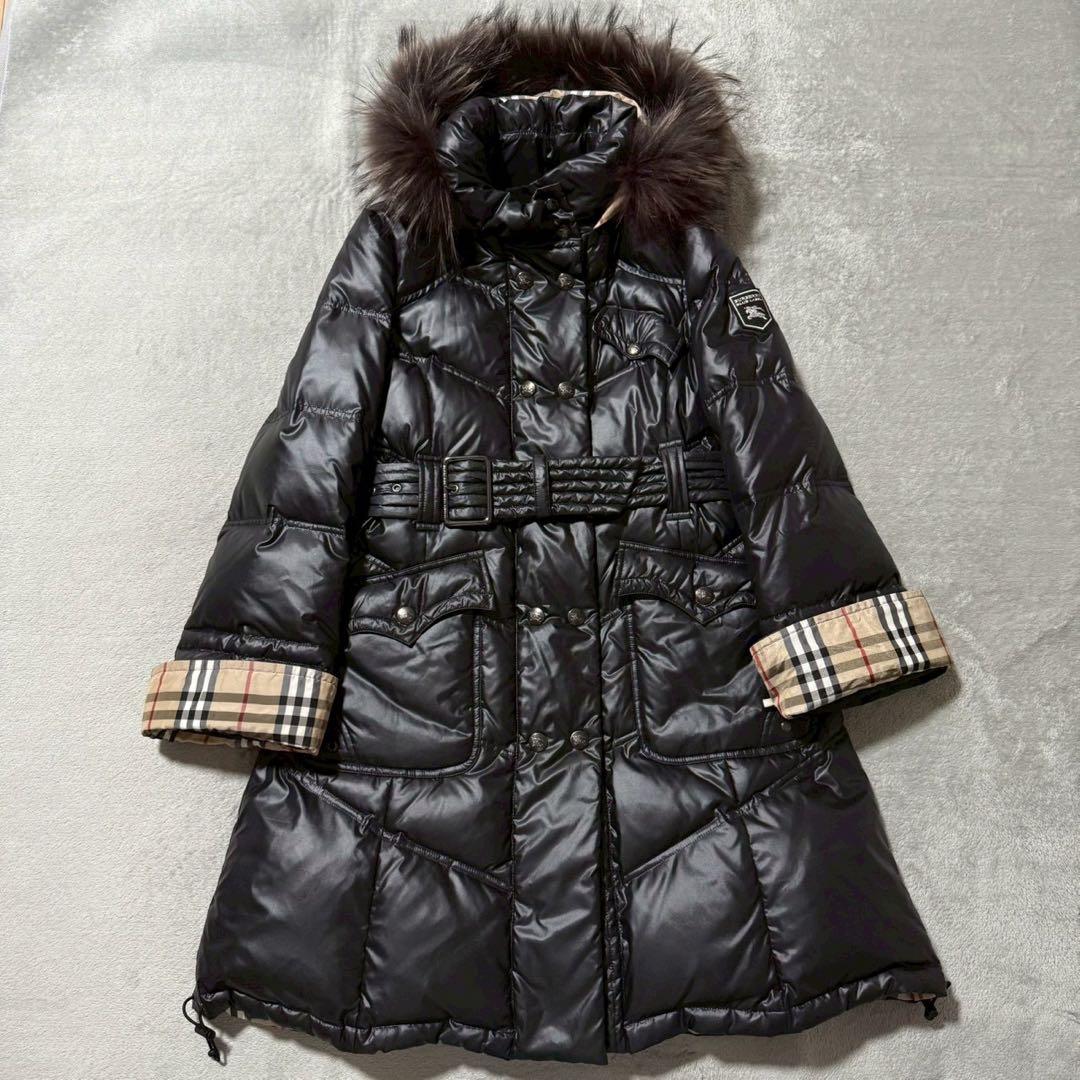 BURBERRY バーバリー ダウンコート ノバチェック エンブレム サイズ38