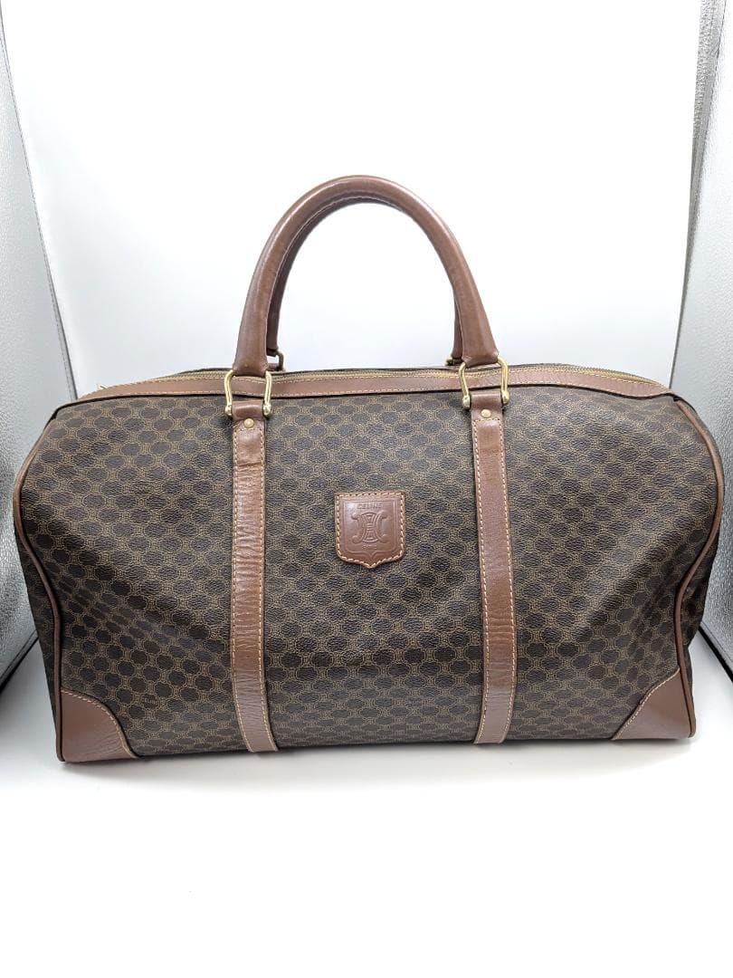 良品✨ セリーヌ ボストンバッグ マカダム PVC ブラウン 0FX