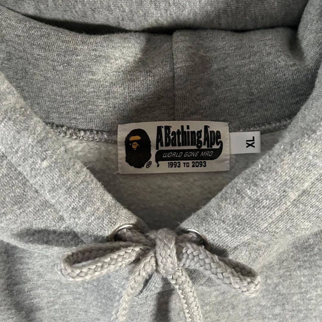 【大人気モデル】アベイシングエイプ☆センタービッグロゴ XL パーカー グレー