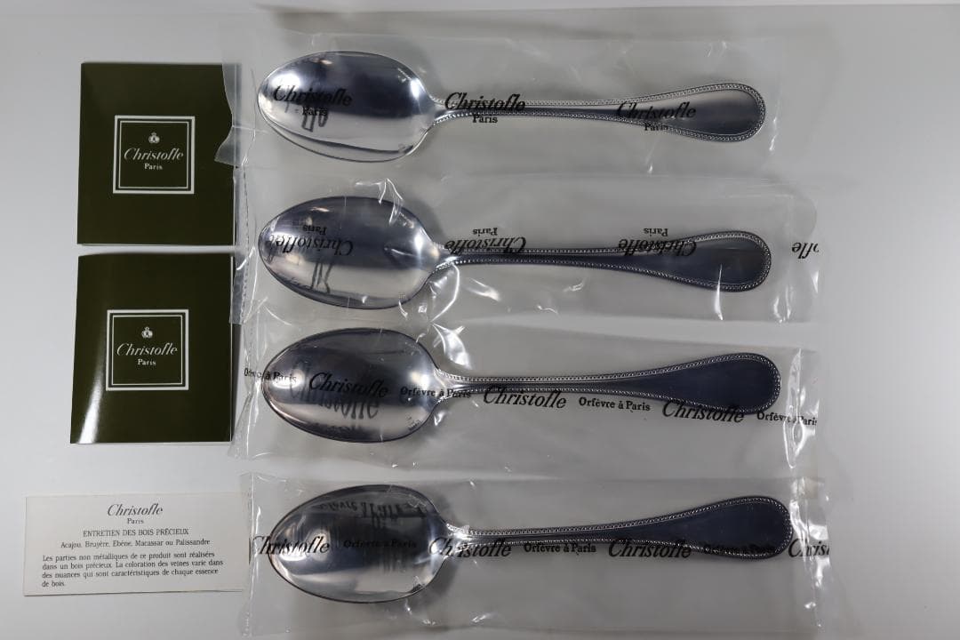 クリストフル■ディナースプーン4本■未使用品とてもきれい…■人気の「パール」です