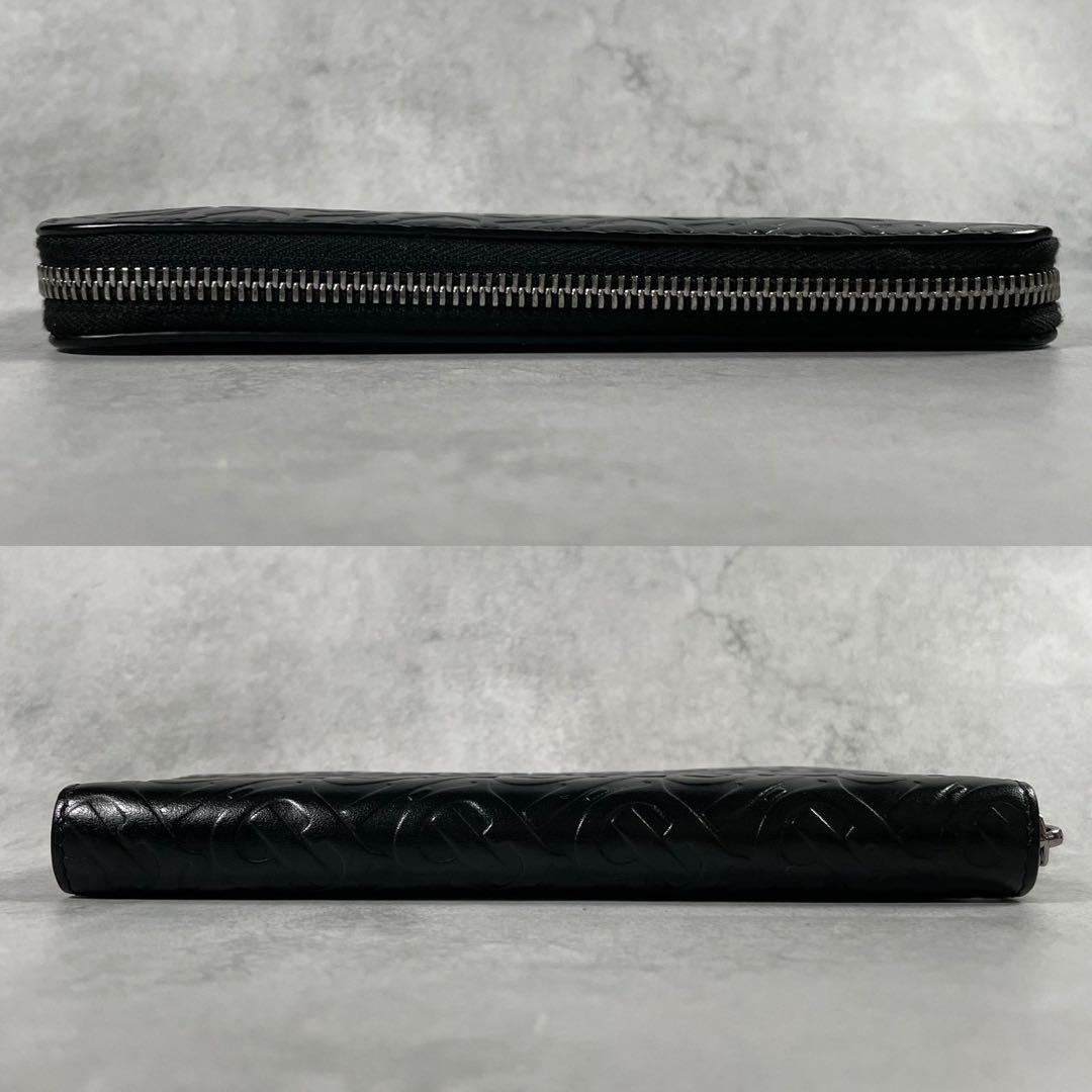【極美品 保存袋付】バーバリー 長財布 TBロゴ 総柄 レザー 本革 ブラック