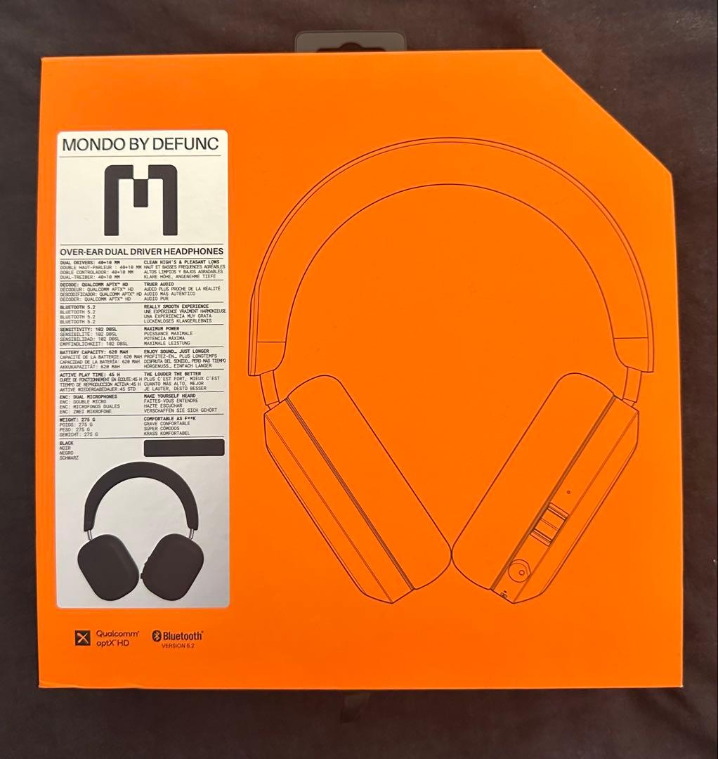 Mondo by Defunc Over-ear ワイヤレスヘッドホン　黒