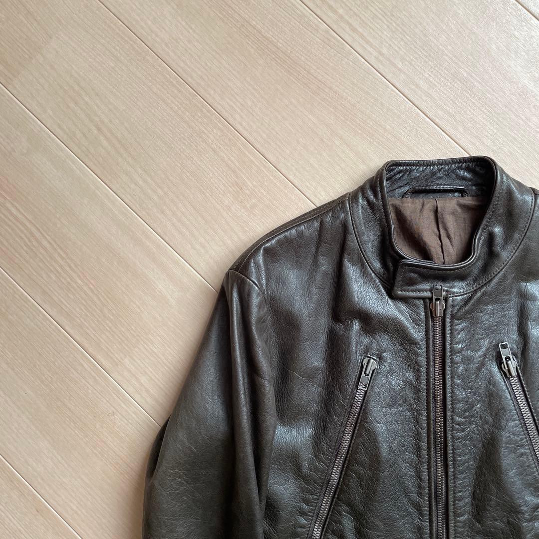 メゾンマルタンマルジェラ ハの字ライダース 46 ダークブラウン アーカイブ