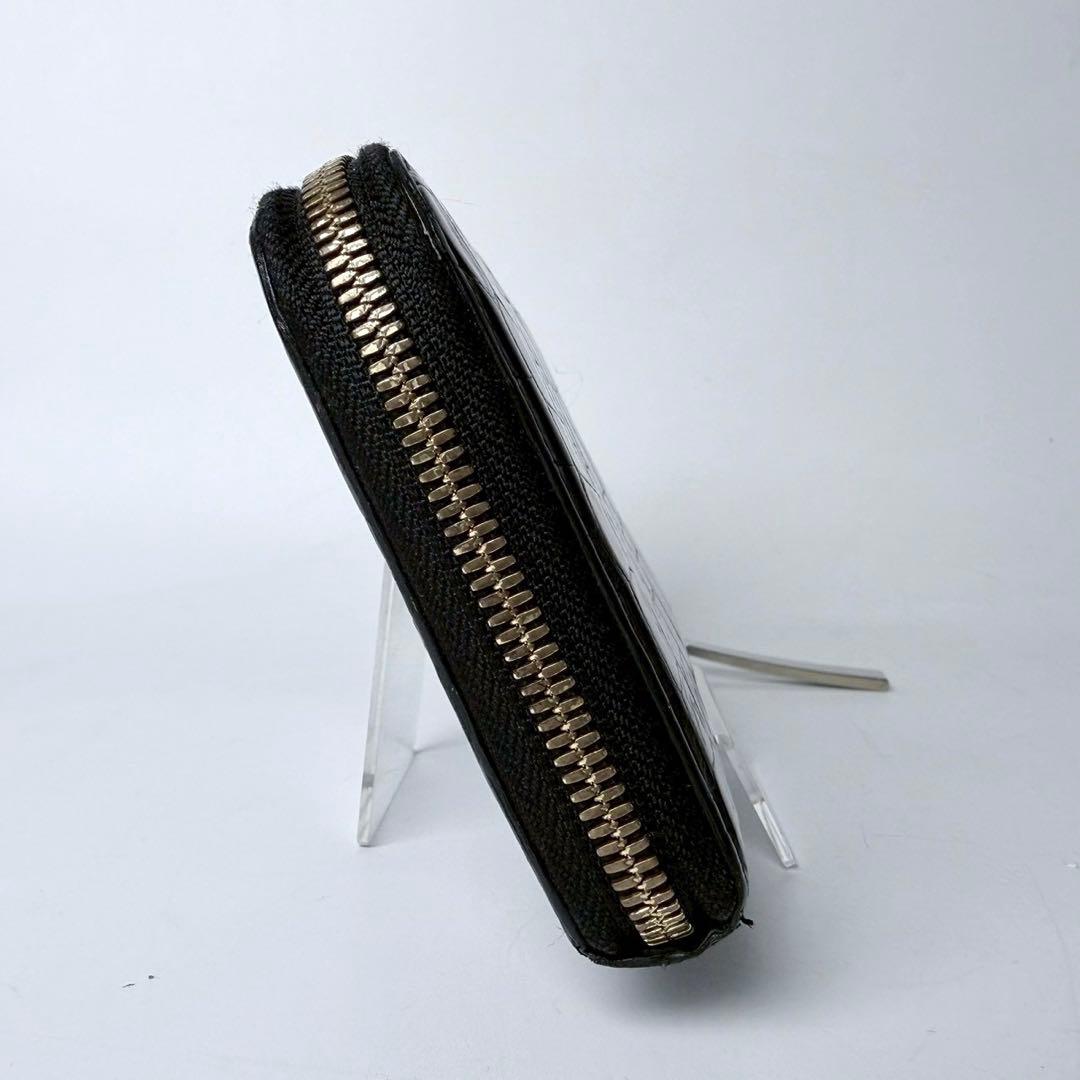 【美品】池田工芸　クロコ　ラウンドファスナー　ロングウォレット　ゴールドパイソン