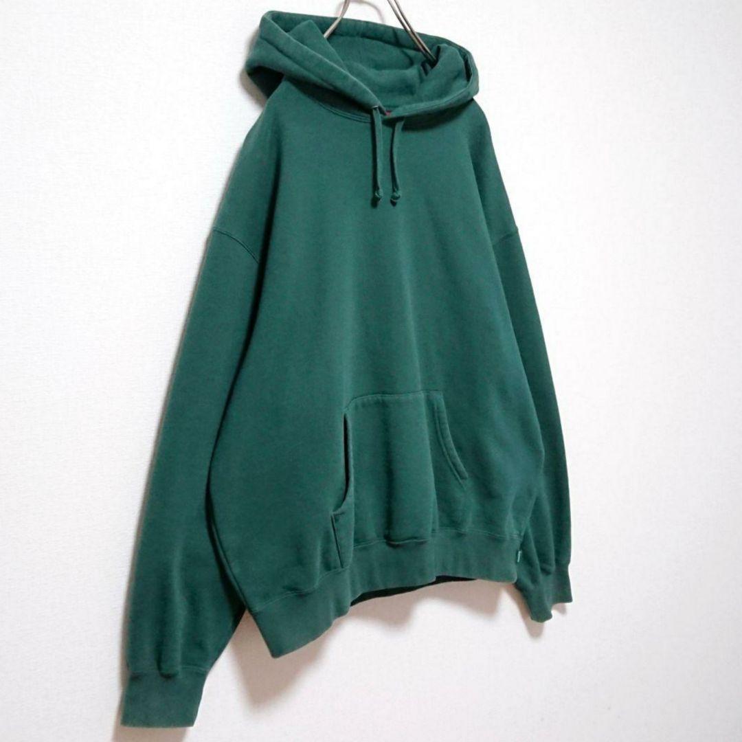 希少カラー シュプリーム アップリケサテン 刺繍 ロゴ アースカラー パーカー