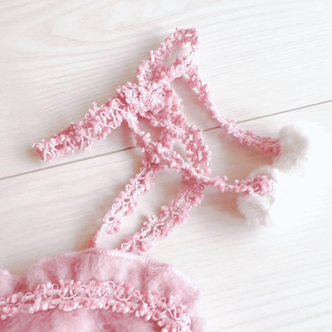 LIZLISA ポンポン付き ピンク キャミソール