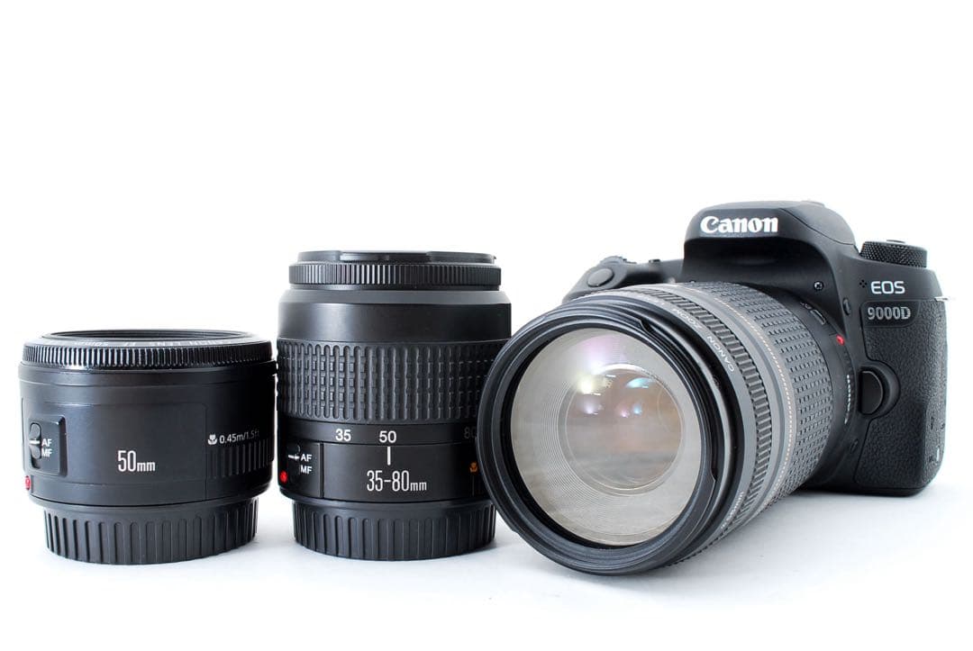 保証付き☆Canon EOS 9000D標準&望遠&単焦点トリプルレンズセット