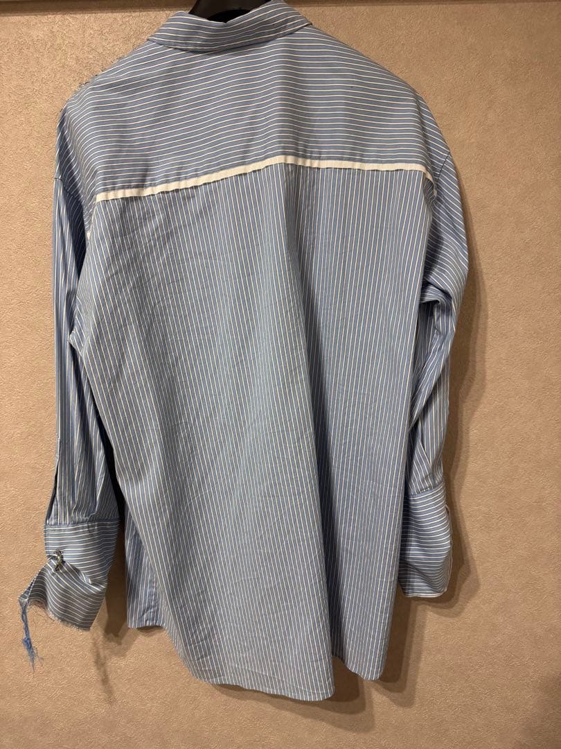 JOSE MOON 青白ストライプ 長袖シャツ