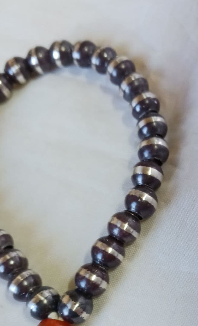 ナバホパール　太め　ブレスレット　シルバー925