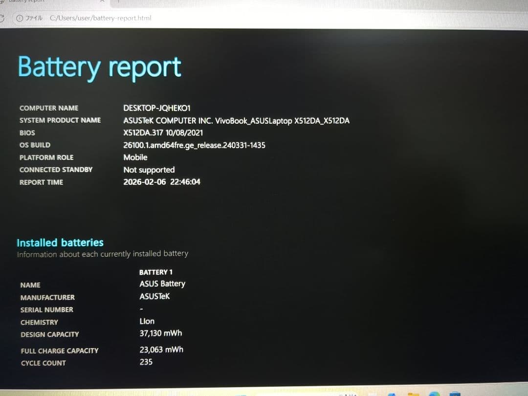 VivoBook X512DA Ryzen 7 8GBメモリ・256GBSSD