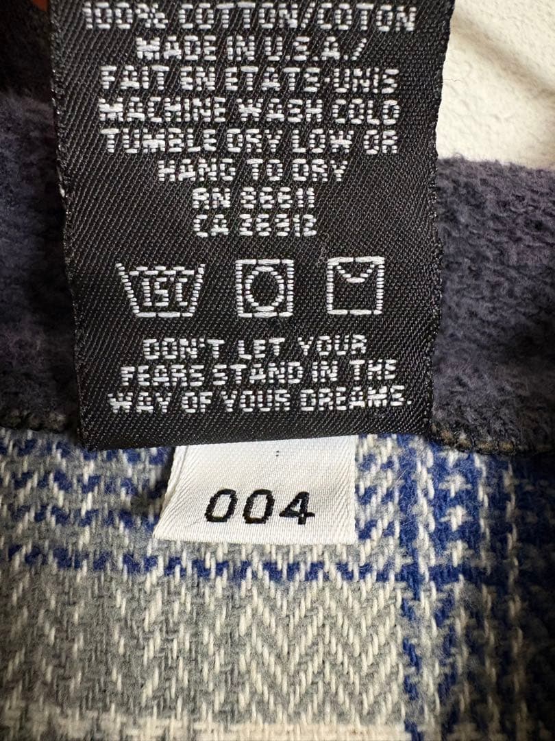 90s USA製 NO FEAR ノーフィア フードネルシャツ ネルパーカー