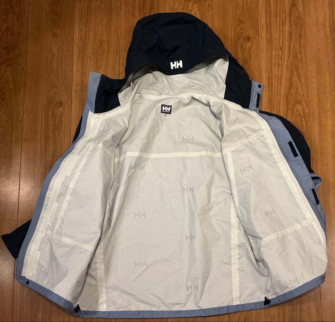HELLY HANSEN スカンザライトジャケットL 紺色×水色