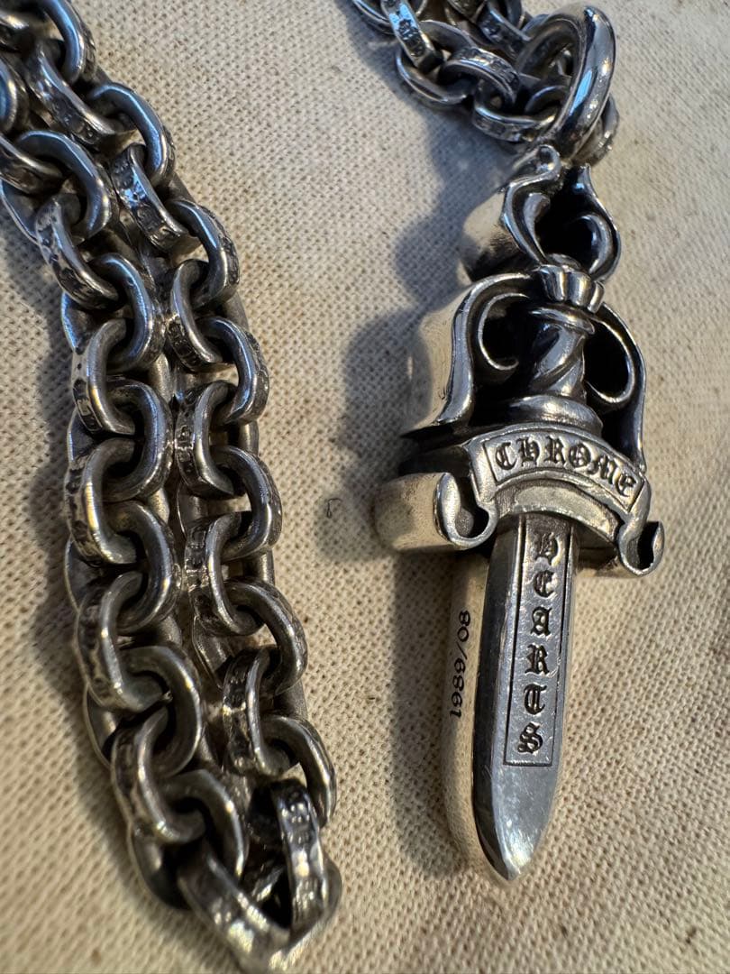 【美品】クロムハーツ ダブルダガー ネックレス