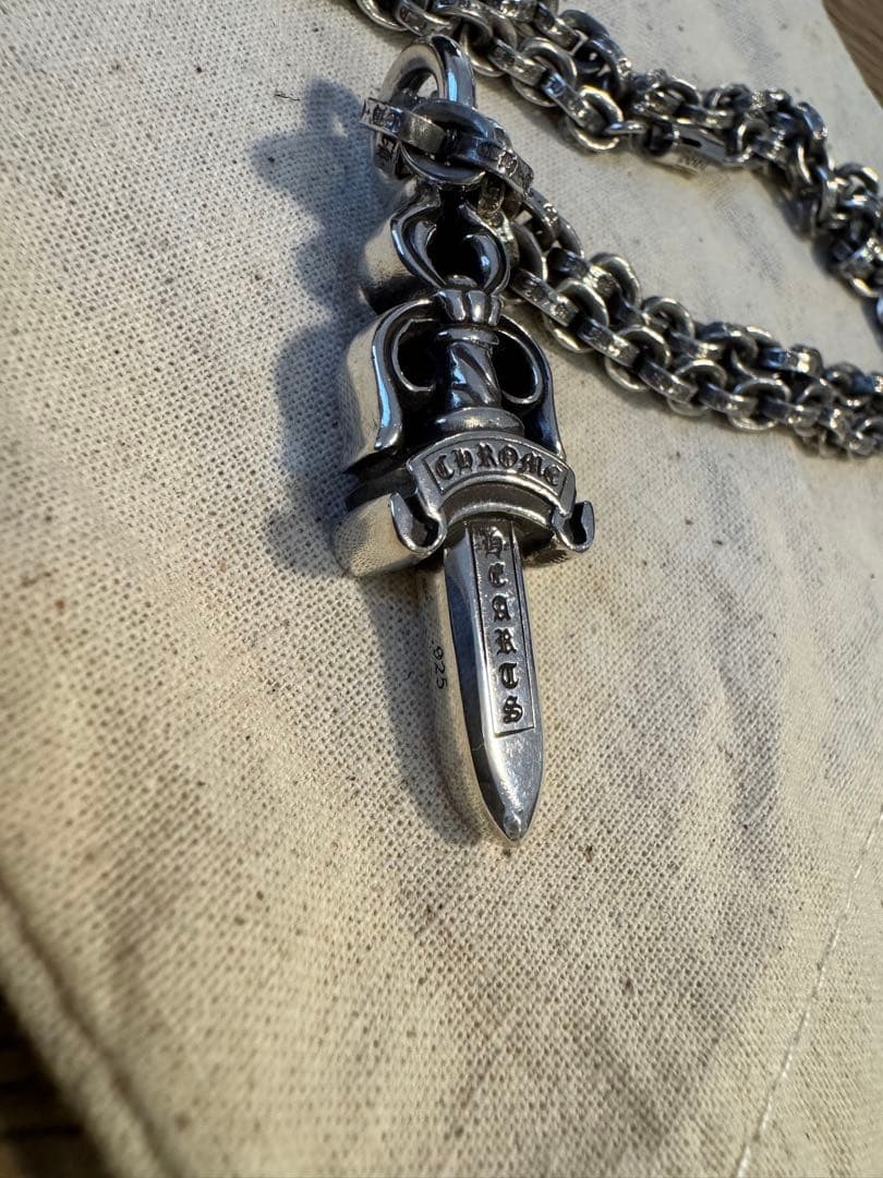 【美品】クロムハーツ ダブルダガー ネックレス