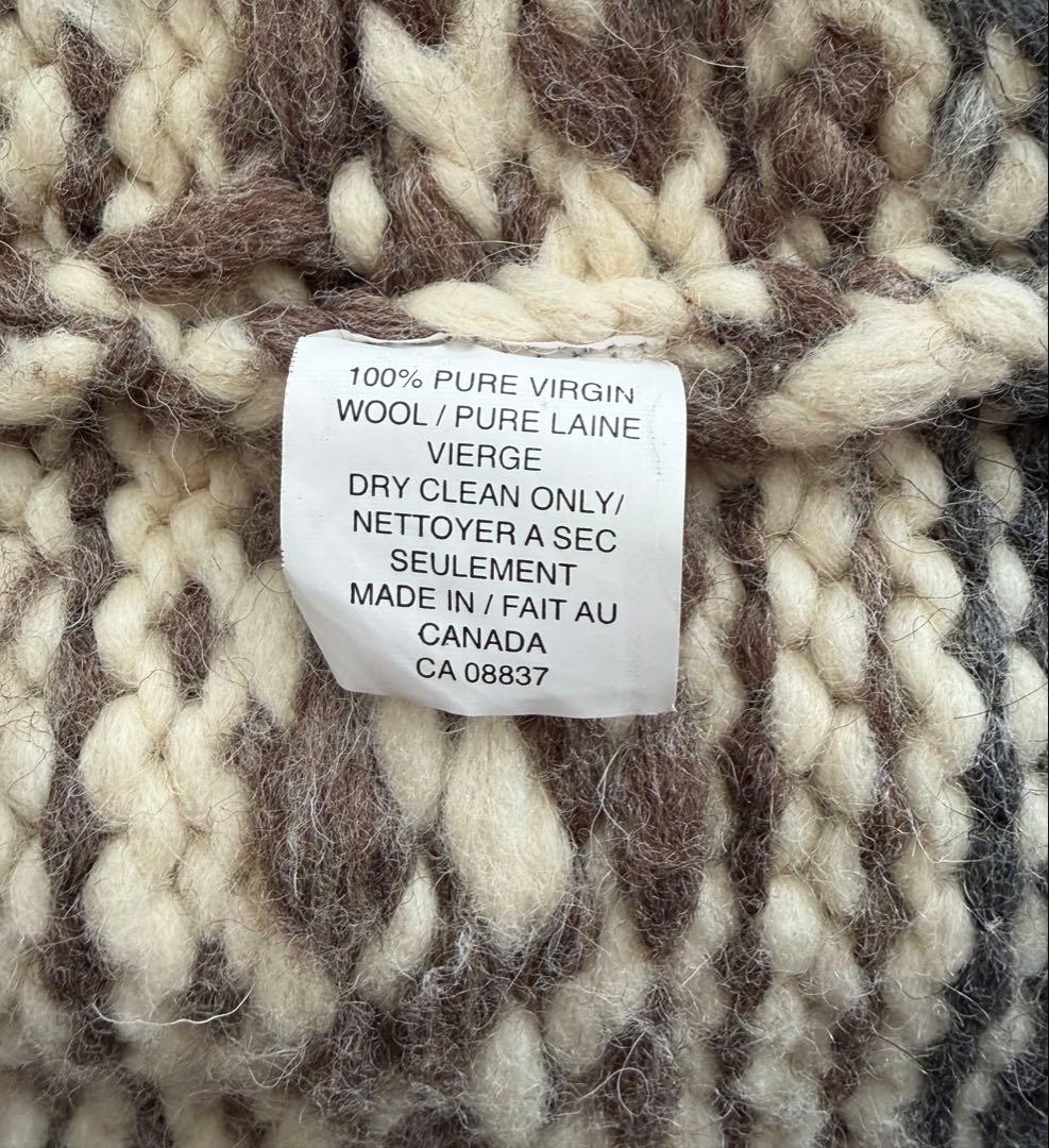 カナダ製 Kanata カナタ カウチンニット フルジップ サンダーバード