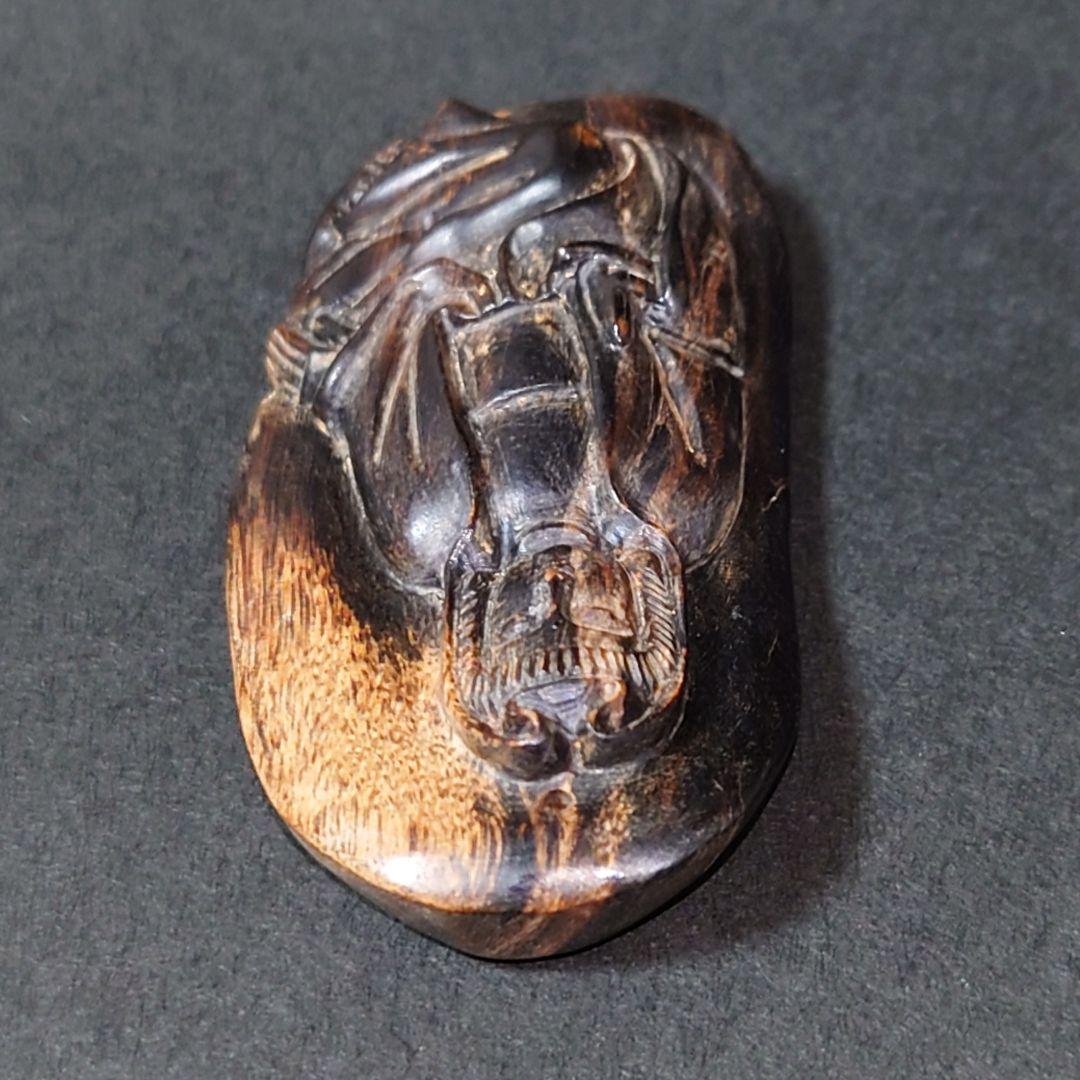 最高品質 天然沈香 彫物 観音細工 約14.2g ネックレストップ 香木